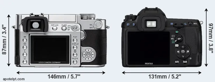 Comparison Digilux 3 or K-5 rear