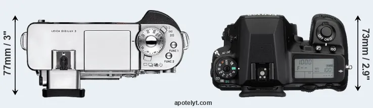Compare Digilux 3 versus K-5 top