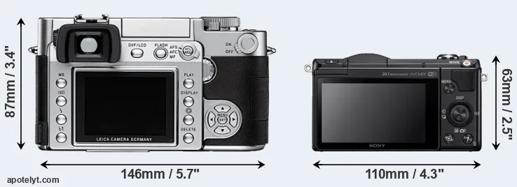 Comparison Digilux 3 or A5000 rear