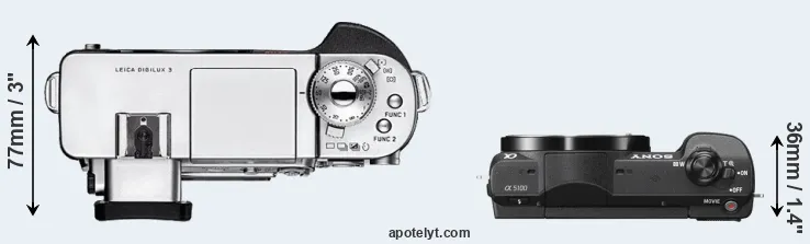 Compare Digilux 3 versus A5100 top