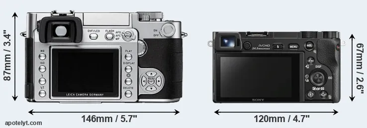 Comparison Digilux 3 or A6000 rear
