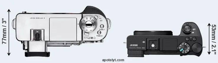 Compare Digilux 3 versus A6500 top