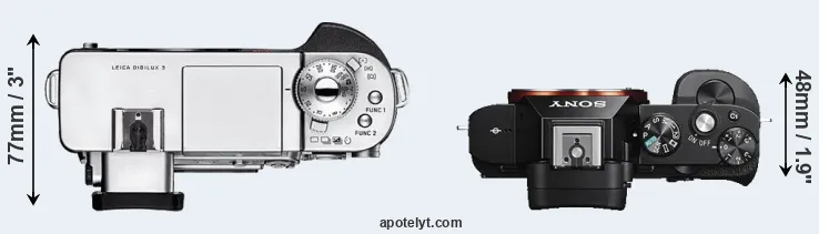 Compare Digilux 3 versus A7S top