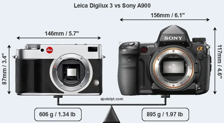 Size Leica Digilux 3 vs Sony A900