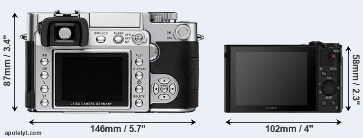 Comparison Digilux 3 or HX90V rear