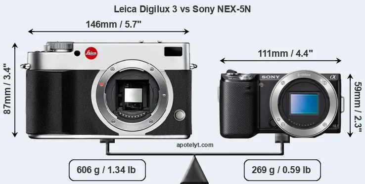 Size Leica Digilux 3 vs Sony NEX-5N