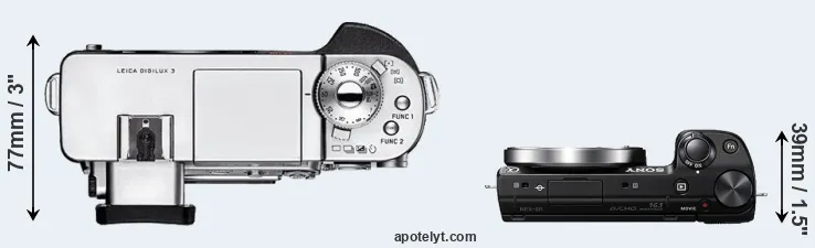 Compare Digilux 3 versus NEX-5R top