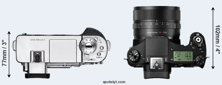 Compare Digilux 3 versus RX10 II top