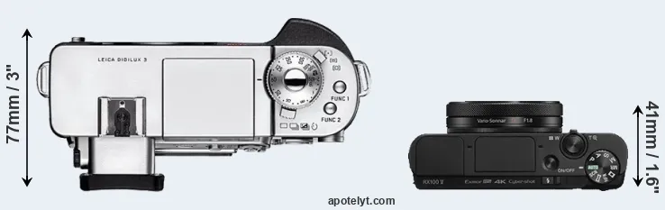 Compare Digilux 3 versus RX100 V top