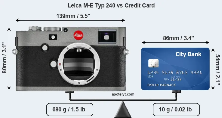 Leica M-E Typ 240 vs credit card front