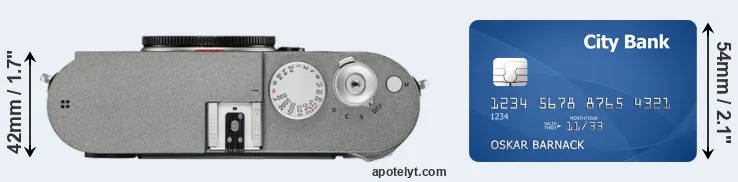 M-E Typ 240 versus credit card top view