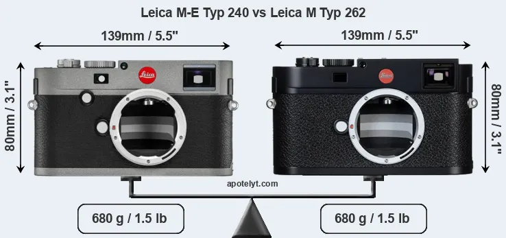 Size Leica M-E Typ 240 vs Leica M Typ 262