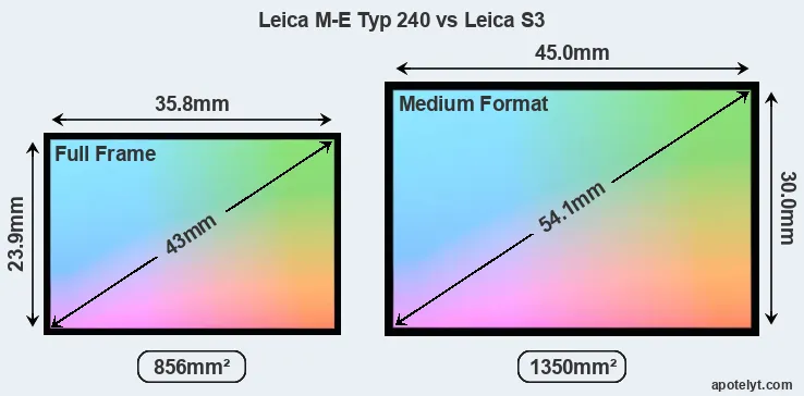 Leica M-E Typ 240 and Leica S3 sensor measures