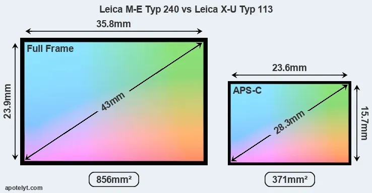 Leica M-E Typ 240 and Leica X-U Typ 113 sensor measures