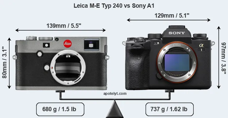 Size Leica M-E Typ 240 vs Sony A1