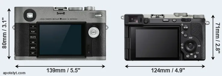 Comparison M-E Typ 240 or A7C II rear