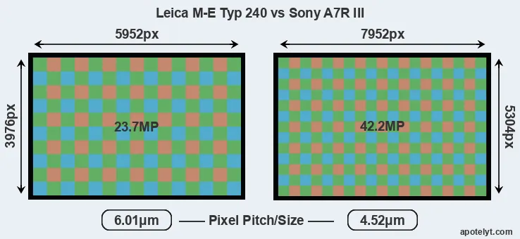 M-E Typ 240 versus A7R III MP