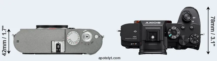 Compare M-E Typ 240 versus A7R IV top