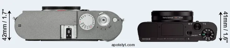 Compare M-E Typ 240 versus RX100 III top