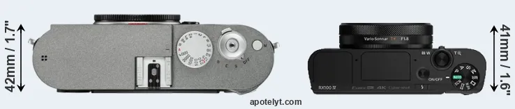 Compare M-E Typ 240 versus RX100 IV top