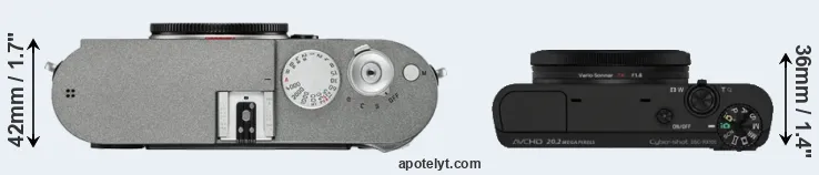 Compare M-E Typ 240 versus RX100 top
