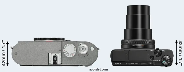 Compare M-E Typ 240 versus RX100 VII top