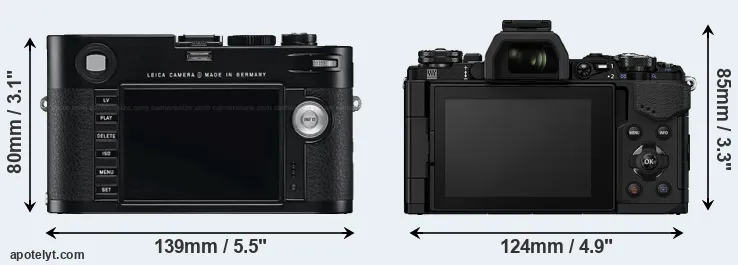 Comparison M Typ 240 or E-M5 II rear