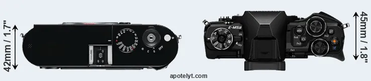 Compare M Typ 240 versus E-M5 II top