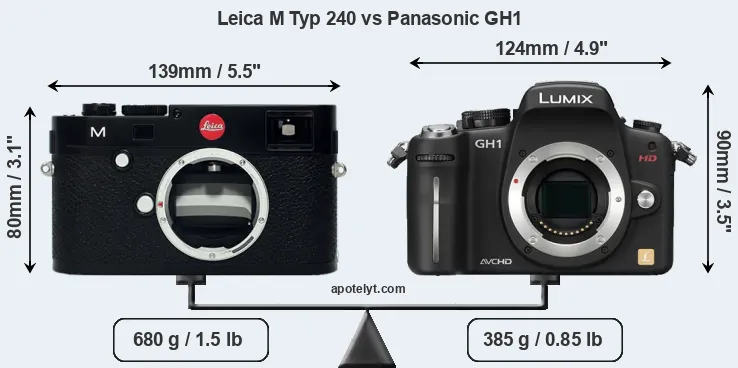 Size Leica M Typ 240 vs Panasonic GH1
