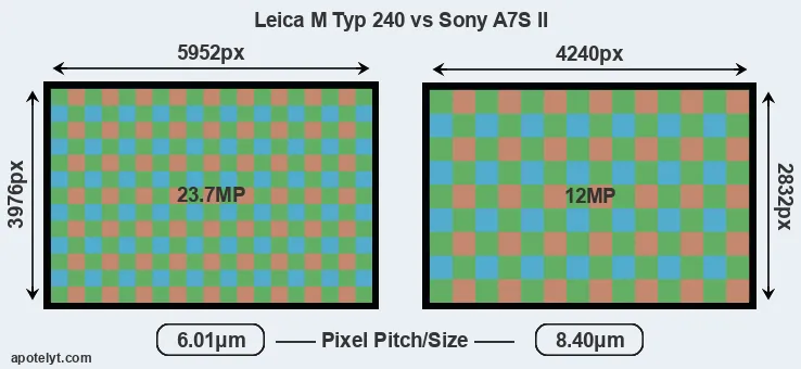 M Typ 240 versus A7S II MP
