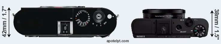 Compare M Typ 240 versus RX100 II top