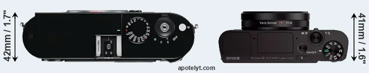 Compare M Typ 240 versus RX100 III top