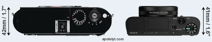 Compare M Typ 240 versus RX100 IV top