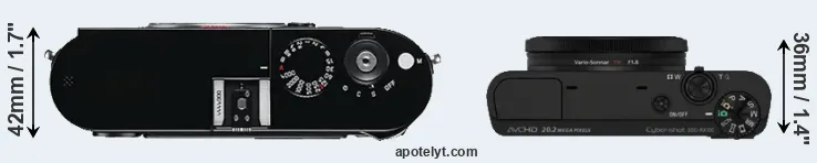 Compare M Typ 240 versus RX100 top