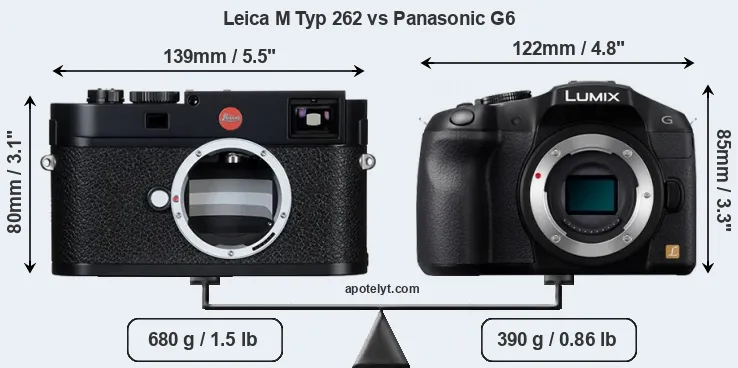 Size Leica M Typ 262 vs Panasonic G6