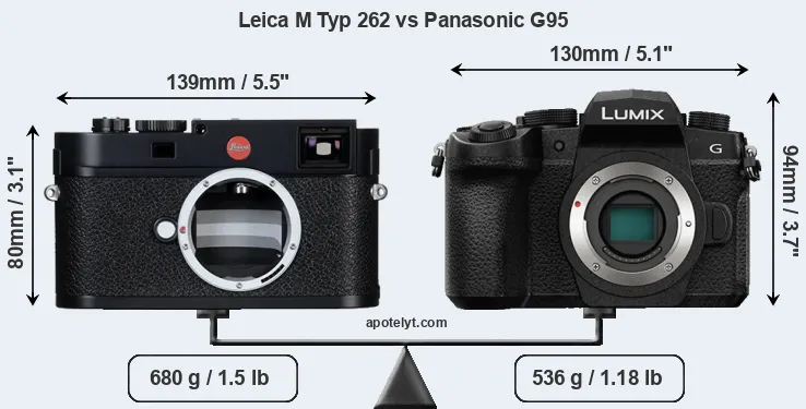 Size Leica M Typ 262 vs Panasonic G95