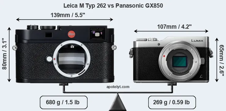 Size Leica M Typ 262 vs Panasonic GX850