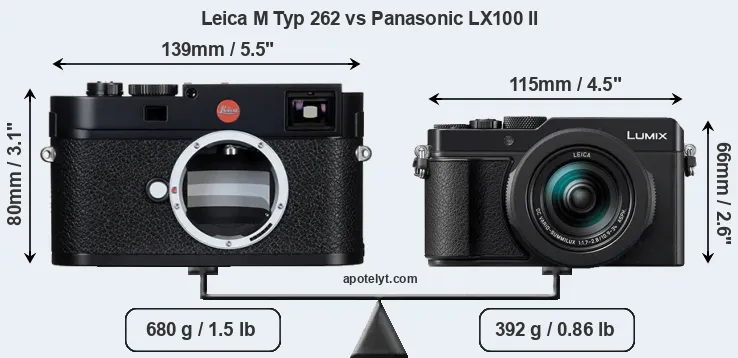 Size Leica M Typ 262 vs Panasonic LX100 II