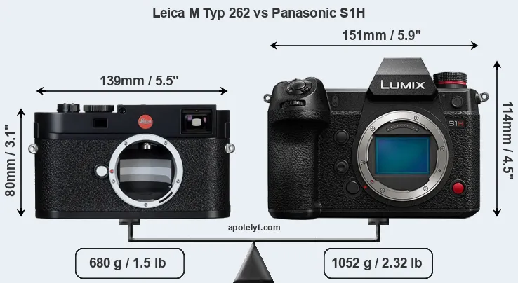 Size Leica M Typ 262 vs Panasonic S1H