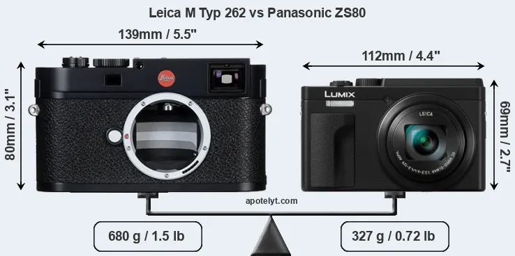 Size Leica M Typ 262 vs Panasonic ZS80