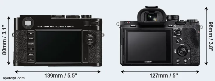 Comparison M Typ 262 or A7R II rear
