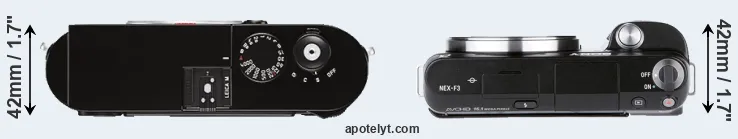 Compare M Typ 262 versus NEX-F3 top