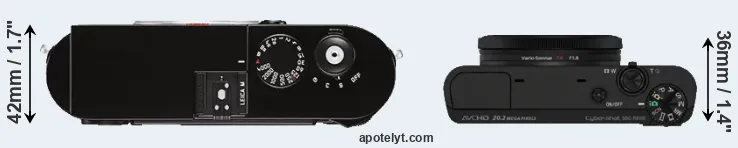 Compare M Typ 262 versus RX100 top