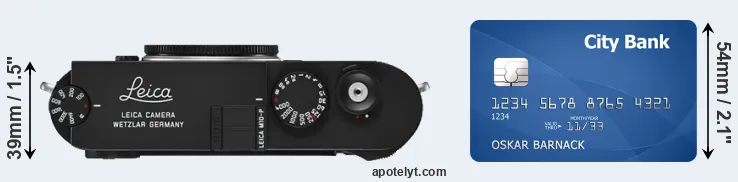 M10-P versus credit card top view