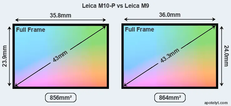 Leica M10-P and Leica M9 sensor measures
