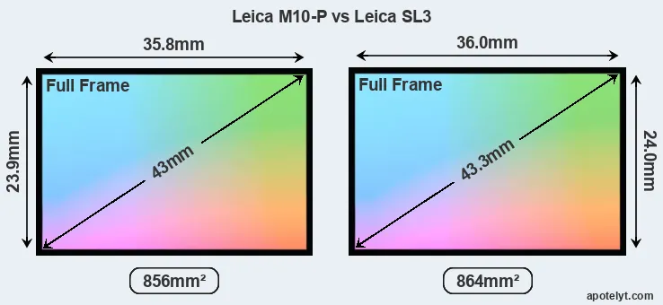 Leica M10-P and Leica SL3 sensor measures
