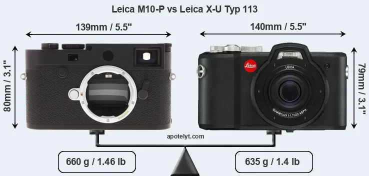 Size Leica M10-P vs Leica X-U Typ 113