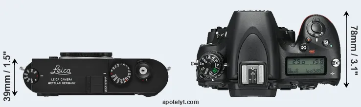 Compare M10-P versus D750 top