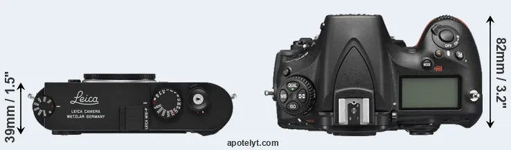 Compare M10-P versus D810 top
