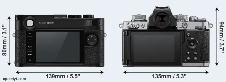 Comparison M10-P or Z fc rear